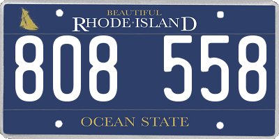 RI license plate 808558