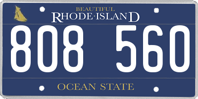 RI license plate 808560