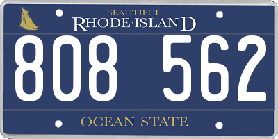 RI license plate 808562