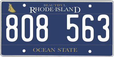 RI license plate 808563