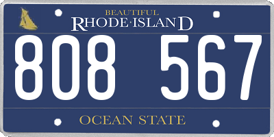 RI license plate 808567