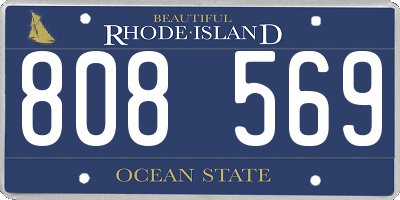 RI license plate 808569