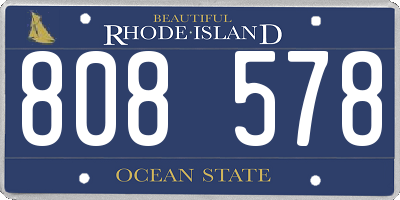 RI license plate 808578