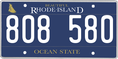 RI license plate 808580