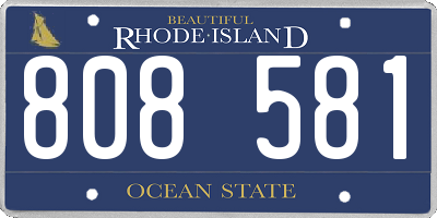 RI license plate 808581
