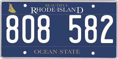 RI license plate 808582