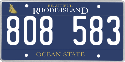 RI license plate 808583