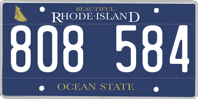 RI license plate 808584
