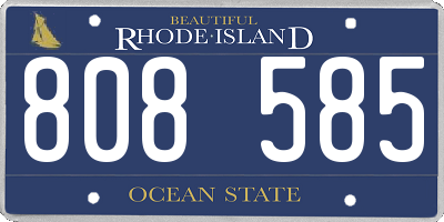 RI license plate 808585