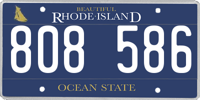 RI license plate 808586