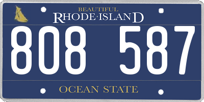 RI license plate 808587