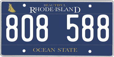 RI license plate 808588