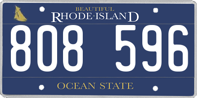 RI license plate 808596