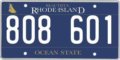 RI license plate 808601