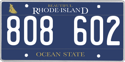 RI license plate 808602
