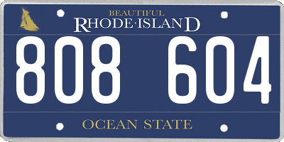 RI license plate 808604