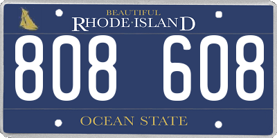 RI license plate 808608