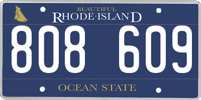 RI license plate 808609