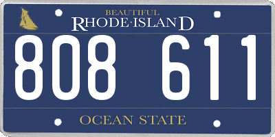 RI license plate 808611