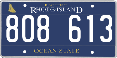 RI license plate 808613