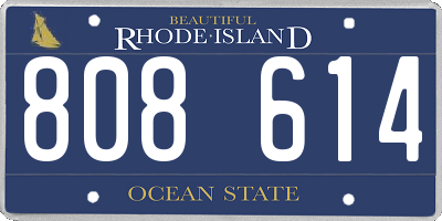RI license plate 808614