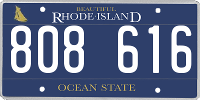 RI license plate 808616