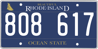 RI license plate 808617