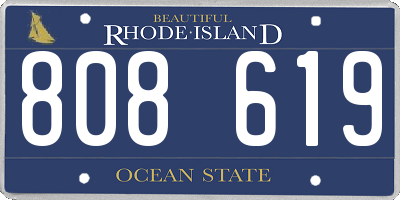 RI license plate 808619