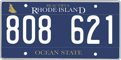 RI license plate 808621