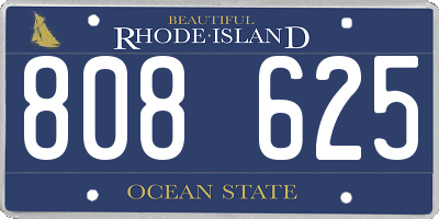 RI license plate 808625