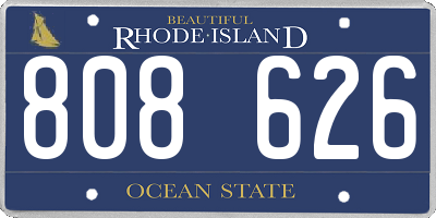 RI license plate 808626
