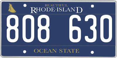 RI license plate 808630