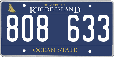 RI license plate 808633