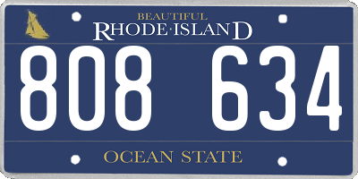 RI license plate 808634