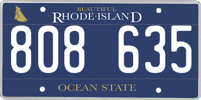 RI license plate 808635