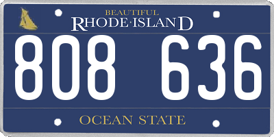 RI license plate 808636