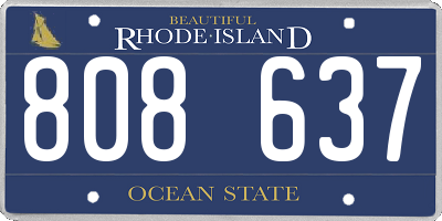 RI license plate 808637