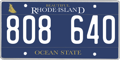 RI license plate 808640