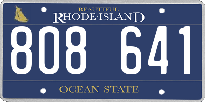 RI license plate 808641