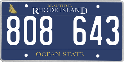 RI license plate 808643