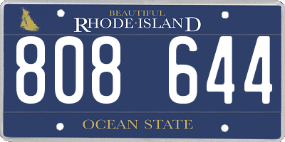 RI license plate 808644