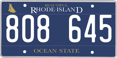 RI license plate 808645