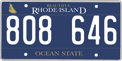 RI license plate 808646