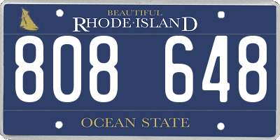 RI license plate 808648