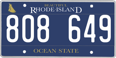 RI license plate 808649