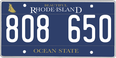 RI license plate 808650