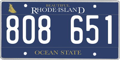RI license plate 808651
