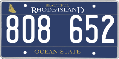 RI license plate 808652