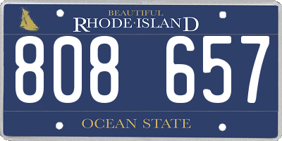 RI license plate 808657