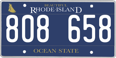 RI license plate 808658